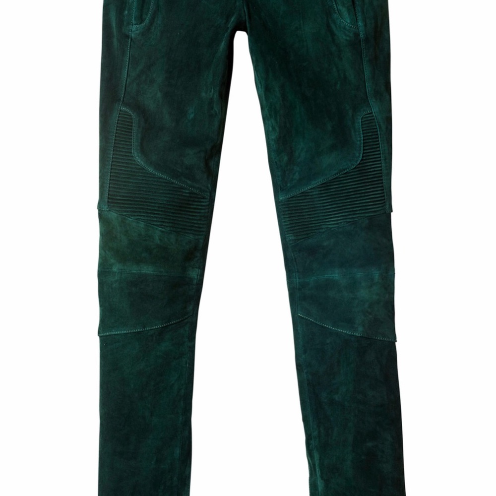 Balmain Green Suede Pants - Picture 6 of 8